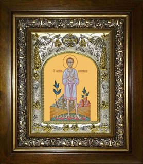 Икона Гавриил Белостокский младенец, мученик, в киоте 20х24 см 22961