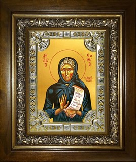 Икона София (Хотокуриду), преподобная, в киоте 24х30 см 23168