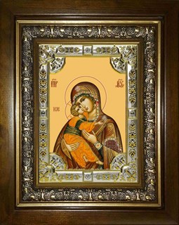 Икона Владимирская икона Божией Матери, в киоте 24х30 см 23188