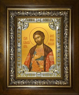 Икона Александр Невский, благоверный князь, в киоте 24х30 см 23232