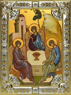 Икона Святая Троица, 18х24 см, со стразами 23264