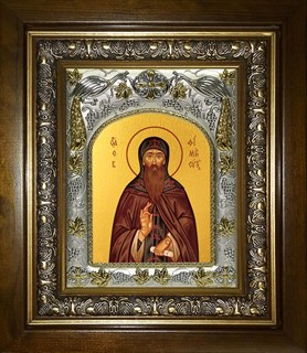 Икона Евфимий Суздальский чудотворец, преподобный архимандрит, в киоте 20х24 см 23288