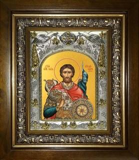Икона Александр Невский, благоверный князь, в киоте 20х24 см 23347