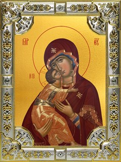 Икона Владимирская икона Божией Матери, 18х24 см, со стразами 23414