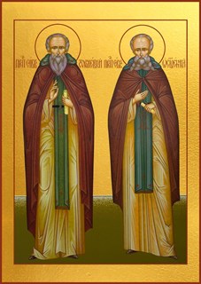 Икона Савва Сторожевский и Савва Освященный преподобные 23432