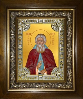 Икона Сергий (Сергей) Радонежский преподобный, в киоте 24х30 см 23443