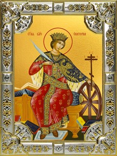 Икона Екатерина великомученица, 18х24 см, со стразами 23507