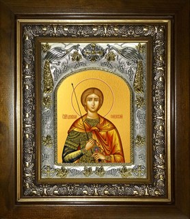 Икона Димитрий (Дмитрий) Солунский великомученик, в киоте 20х24 см 23526