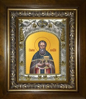 Икона Иоанн (Иван) Кронштадтский праведный чудотворец, в киоте 20х24 см 23546