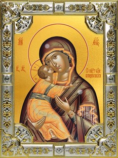 Икона Владимирская икона Божией Матери, 18х24 см, со стразами 23552