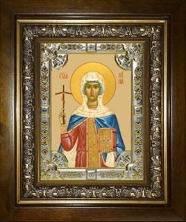 Икона Нина просветительница Грузии, равноапостольная, в киоте 24х30 см 23573