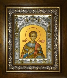 Икона Димитрий (Дмитрий) Солунский великомученик, в киоте 20х24 см 23586