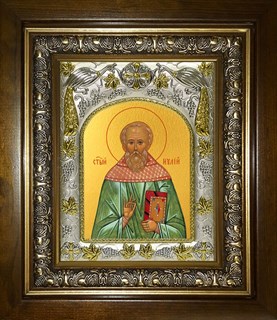 Икона Иулий (Юлий) Мирмидонянин, пресвитер, преподобный, в киоте 20х24 см 23625