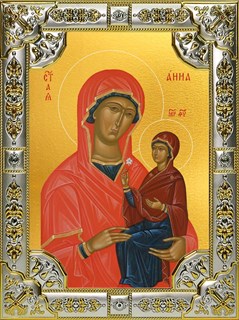 Икона Анна, мать Пресвятой Богородицы, праведная, 18х24 см, со стразами 23650