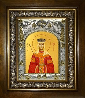 Икона Елена Сербская благоверная царица,в киоте 20х24 см 23687
