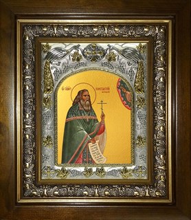 Икона Константин Богородский священномученик,в киоте 20х24 см 23736