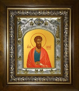 Икона Иаков (Яков) Зеведеев, апостол, в киоте 20х24 см 23742