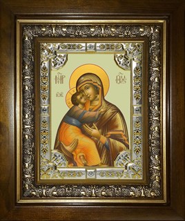 Икона Владимирская икона Божией Матери, в киоте 24х30 см 23787
