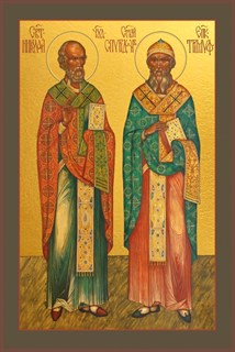 Икона Николай Чудотворец и Спиридон Тримифунтский, святители 23824