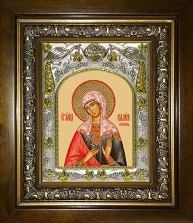 Икона Калиса Коринфская мученица, в киоте 20х24 см 23831