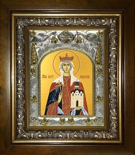 Икона Людмила мученица, княгиня Чешская, в киоте 20х24 см 23845