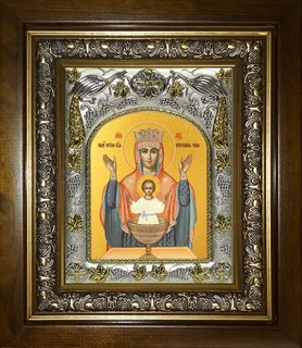 Икона Неупиваемая чаша, икона Божией Матери, в киоте 20х24 см 23847