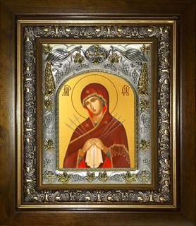 Икона Умягчение злых сердец, икона Божией Матери, в киоте 20х24 см 23903