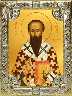 Икона Василий Великий, архиепископ Кесарии Каппадокийской, святитель, 18х24 см, со стразами 23932