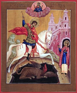 Икона Георгий Победоносец великомученик, икона Чудо Георгия о змие 23952