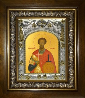 Икона Феодор (Фёдор) Тирон великомученик , в киоте 20х24 см 24019