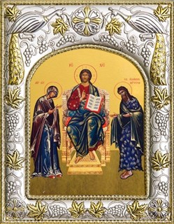 Икона Деисус, Спас на престоле, 14х18 см 24044
