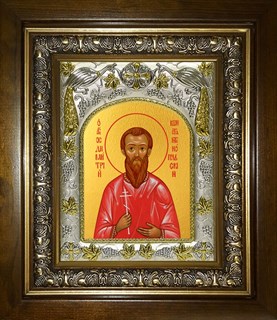 Икона Димитрий (Дмитрий) Константинопольский, мученик, в киоте 20х24 см 24204