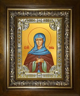 Икона Таисия Египетская преподобная, со стразами, в киоте 24х30 см 24212