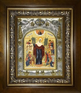 Икона Всех скорбящих Радость, икона Божией Матери, в киоте 20х24 см 24247