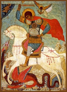 Икона Георгий Победоносец великомученик, икона Чудо Георгия о змие 24298