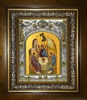 Икона Святая Троица, в киоте 20х24 см 24335