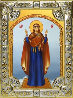 Икона Нерушимая Стена, икона Божией Матери, 18х24 см, со стразами 24350