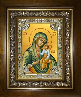 Икона Виленская икона Божьей Матери, в киоте 24х30 см 24362