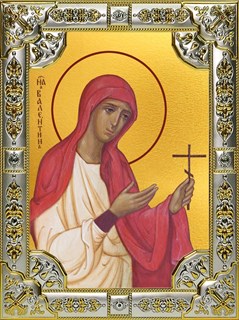 Икона Валентина Кесарийская мученица, 18х24 см, со стразами 24373