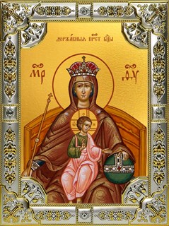 Икона Державная икона Божией Матери, 18х24 см, со стразами 24474