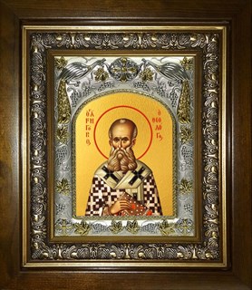 Икона Григорий Богослов святитель, в киоте 20х24 см 24626