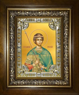 Икона Дмитрий (Димитрий) Солунский великомученик, в киоте 24х30 см 24640