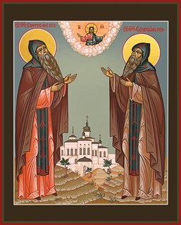 Икона Ефросин и Серапион Псковские преподобные 24641