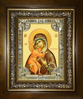 Икона Феодоровская(Федоровская) икона Божией Матери, в киоте 24х30 см 24648