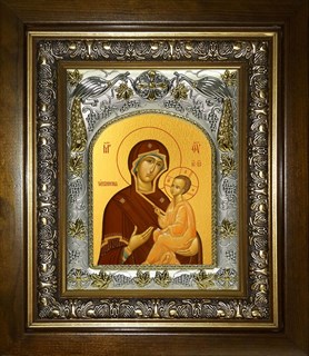 Икона Тихвинская икона Божией Матери, в киоте 20х24 см 24652