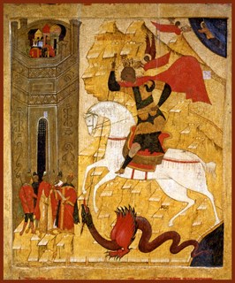 Икона Георгий Победоносец великомученик, икона Чудо Георгия о змие 24658