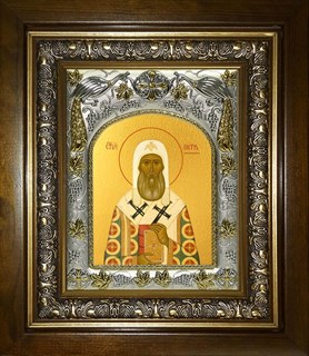 Икона Петр Митрополит Московский, святитель, в киоте 20х24 см 24666