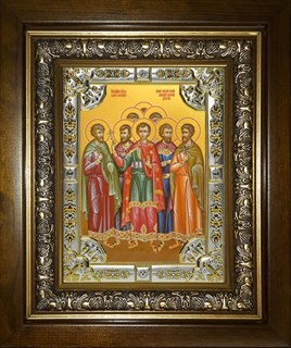 Икона Собор мучеников Кесарийских, в киоте 24х30 см 24686