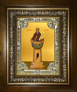 Икона Даниил Столпник преподобный, в киоте 24х30 см 24728