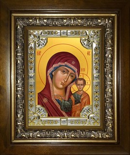 Икона Казанская икона Божией Матери, в киоте 24х30 см 24737